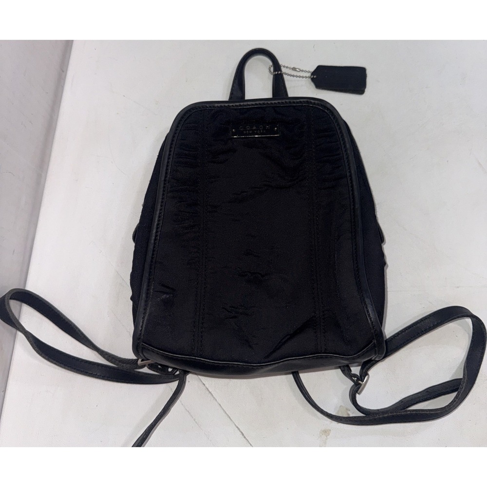 Vintage COACH 1998 Black Neoprene Leather Small Backpack Bag